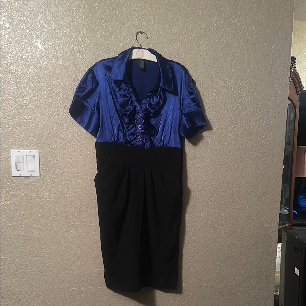 Roulette size 10 dress Elegant Blue and Black Women's Dress
